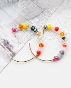 [핸드메이드] 다이앤 비즈 크리스탈 링 귀걸이