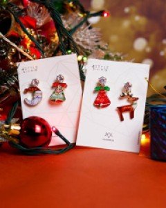 크리스마스 벨 언발 귀걸이