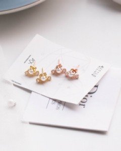 [실버] 트리플 펄 귀걸이