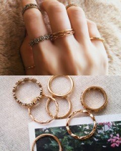 [7개 1세트] 엔틱 플라워 반지