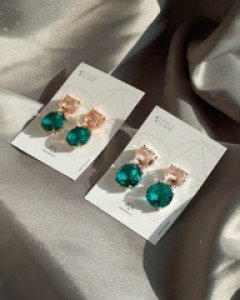 [은침] 포어 그린 라운드 귀걸이