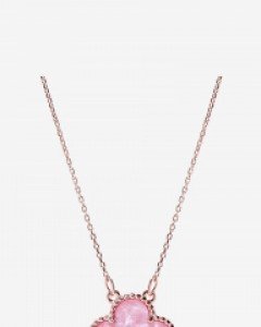 [92.5실버]  클로버 핑크자개 목걸이