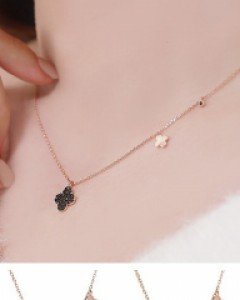 [18K도금] 클로버 올실버 목걸이