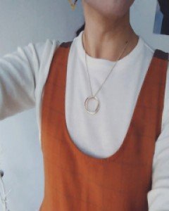 골드 링 목걸이 코디 세련된 얇은 체인 네크리스