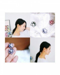 데일리 예쁜 꽃 진주 미니 귀걸이 티탄침 알러지 없는 스터드 이어링 3종