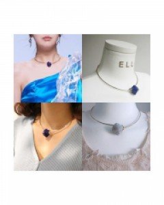 독특한 럭셔리 와이어 초커목걸이 특이한 쵸커 네크리스 그레이 코발트블루 2종