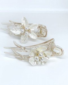 2종 펄 플라워 집게핀