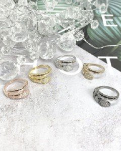 스네이크 라인 큐빅반지