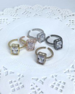 스퀘어 큐빅 반지