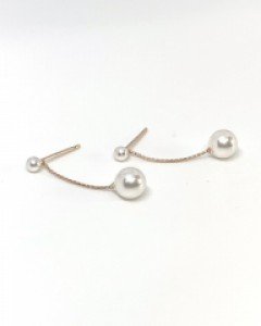 [925 Silver_스왈진주] 드롭 투 펄 귀걸이
