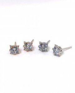 [925 Silver] 샤이니 큐빅 귀걸이