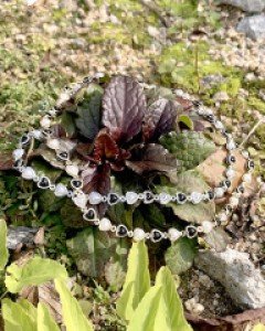 [핸드메이드] 블랙 앤 화이트 하트목걸이