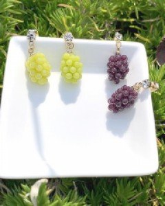[핸드메이드] 통통 그레이프 귀걸이
