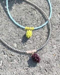 [핸드메이드] 통통 그레이프 목걸이