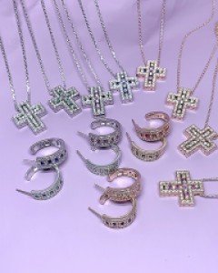 [귀걸이+목걸이] [은침] 루미에르 세트