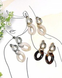 [silver 925 은침] 3색 볼드 체인 귀걸이