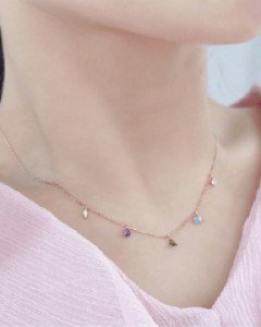 후르츠믹스 일체형 큐빅 목걸이