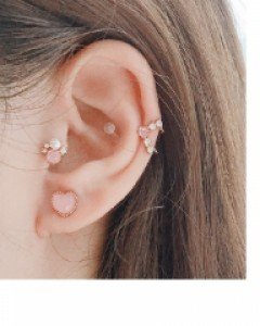 [낱개판매]러브 슈가볼 링 이어커프/페이크 피어싱(1ea)