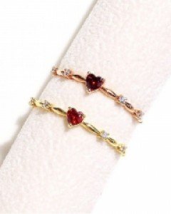 하트 베리넛 레이어드 반지