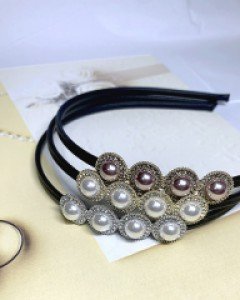 펄 앤 라운드큐빅 헤어밴드