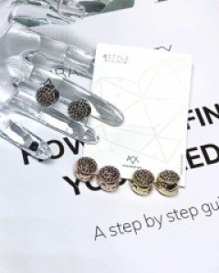 [SILVER925 은침] 원터치 큐빅 볼 귀걸이