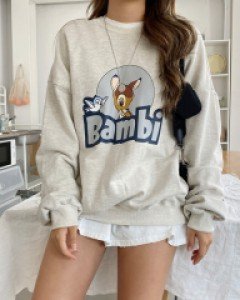 [디즈니정품]모모밤비맨투맨 (기모)