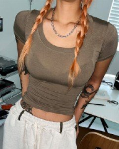 기본유넥반팔티