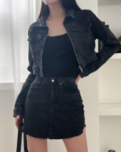 흑청자켓치마바지세트