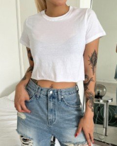 컷팅반팔크롭티