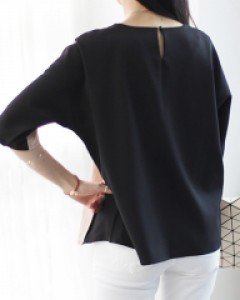 M80 BL2847/제니엘 배색 블라우스