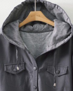 M107 JK4180/리마크 워싱 후드 스냅점퍼