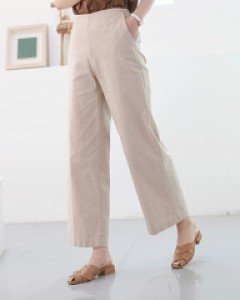 SL7969/트렌 와이드 린넨 밴딩팬츠
