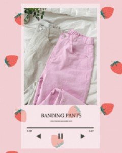 L22CM-PT2458/피스 뒷밴딩 팬츠