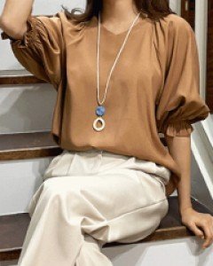 L22CM-MK2528 /그루비 밴딩 블라우스