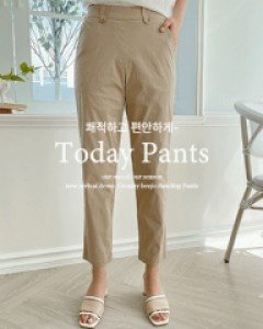 L23CS-PT3691/크레미 비조 밴딩 팬츠