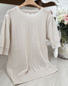 L23CM-MK3935/비스토 퍼프 린넨 니트