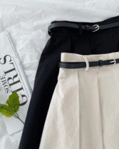 L23DM-MK3949/티피 플리츠 스커트 (벨트SET)