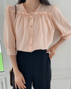 L23CM-MK3973/안소니3 프릴 블라우스