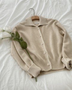 L23CF-MK4209/[울30%] 사바나 카라 울 니트가디건