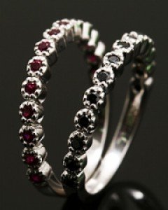 14K 18K 하프 레이스 반지