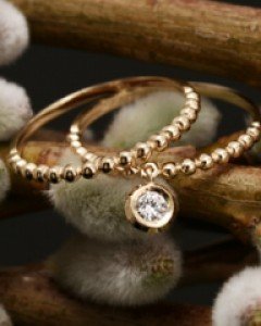 14K 18K 스윙 포인트 레이어드 반지 딸랑 딸랑이