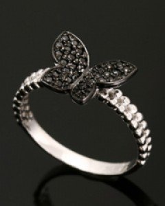 14K 18K 앤틱 블랙 나비 반지