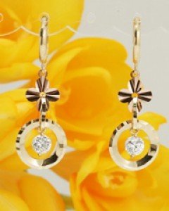 14K 18K 콤비 드롭 귀걸이