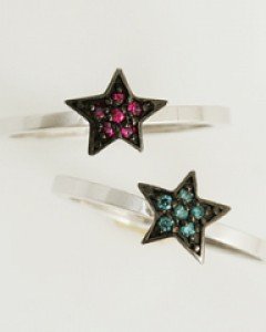 14K 18K 다이아몬드 루비 스타 반지