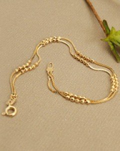 14K 18K 슬림볼 두줄 팔찌