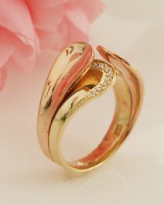 14K 18K 로맨틱 리프 애끼 반지