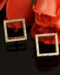 14K 18K 럭셔리 큐브 귀걸이