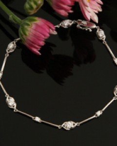 14K 18K 큐빅 본 팔찌