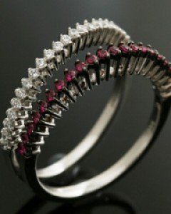 14K 18K 슬림 셔링 반지