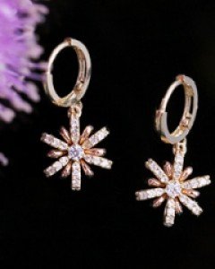 14K 18K 엠버 플라워 귀걸이